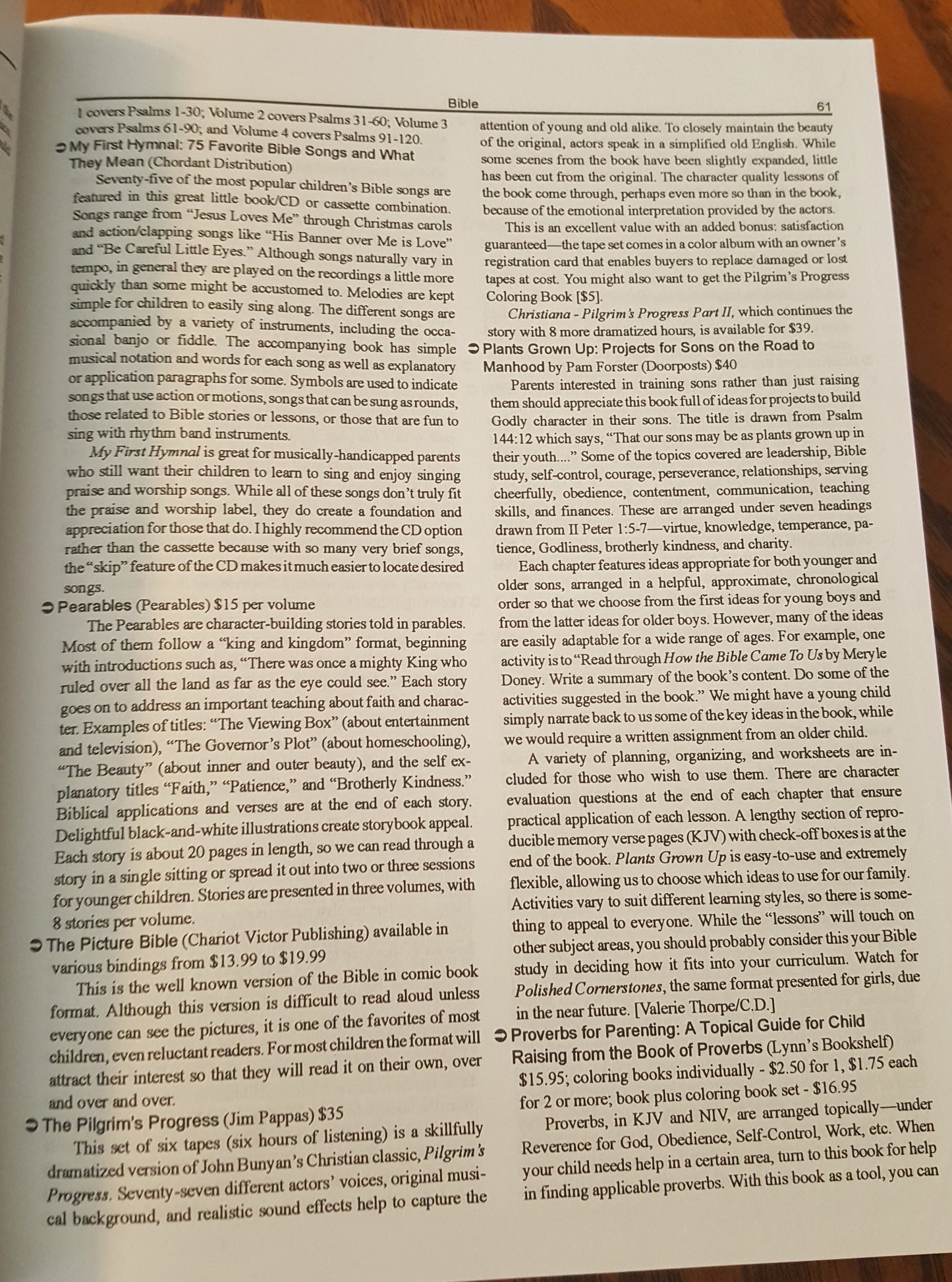 Christian Home Educators' Curriculum Manual