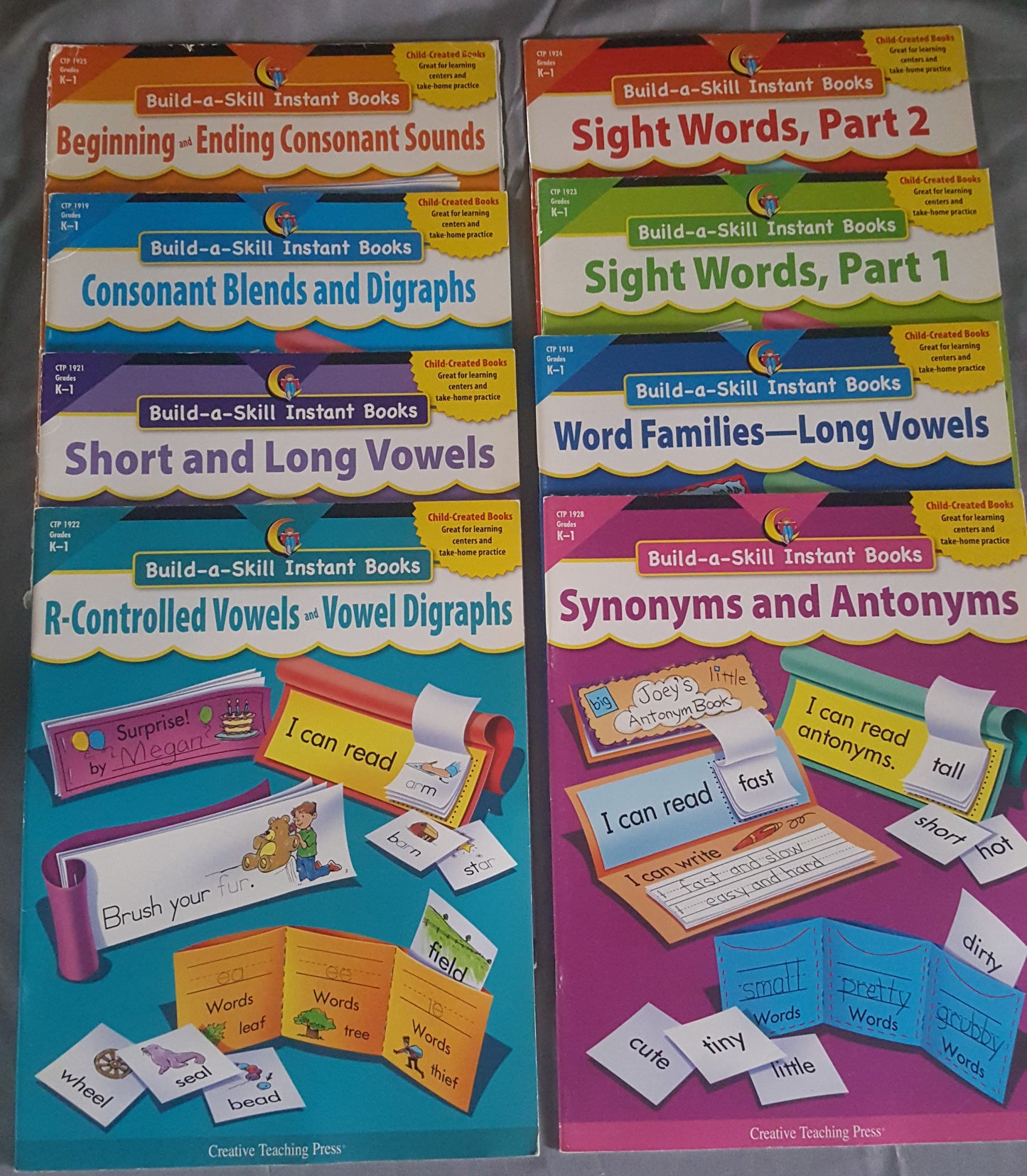 Build a Skill Instant Books 8 book set covers phonics and other language arts subjects