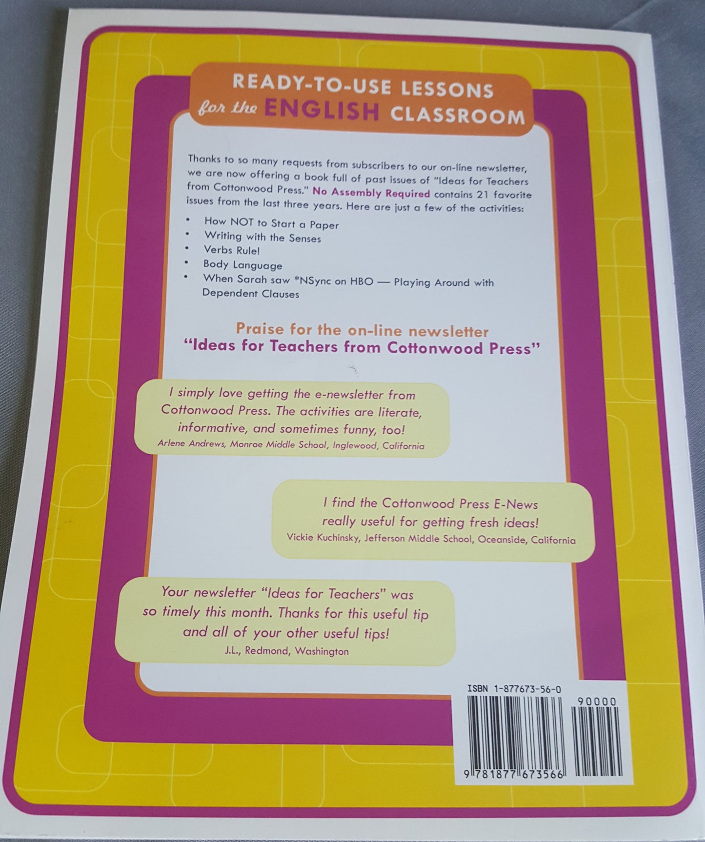 No Assembly Required: Ready-to-Use Lessons for the English Classroom