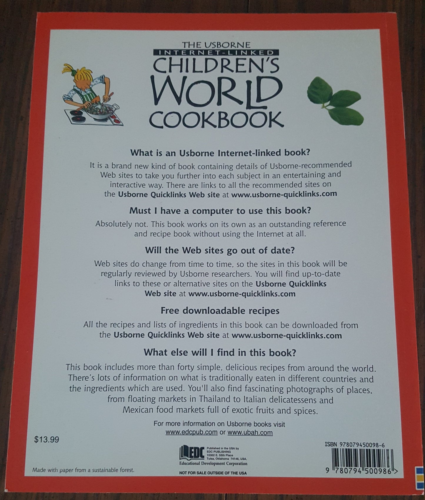 Usborne Internet Linked Children's World Cookbook