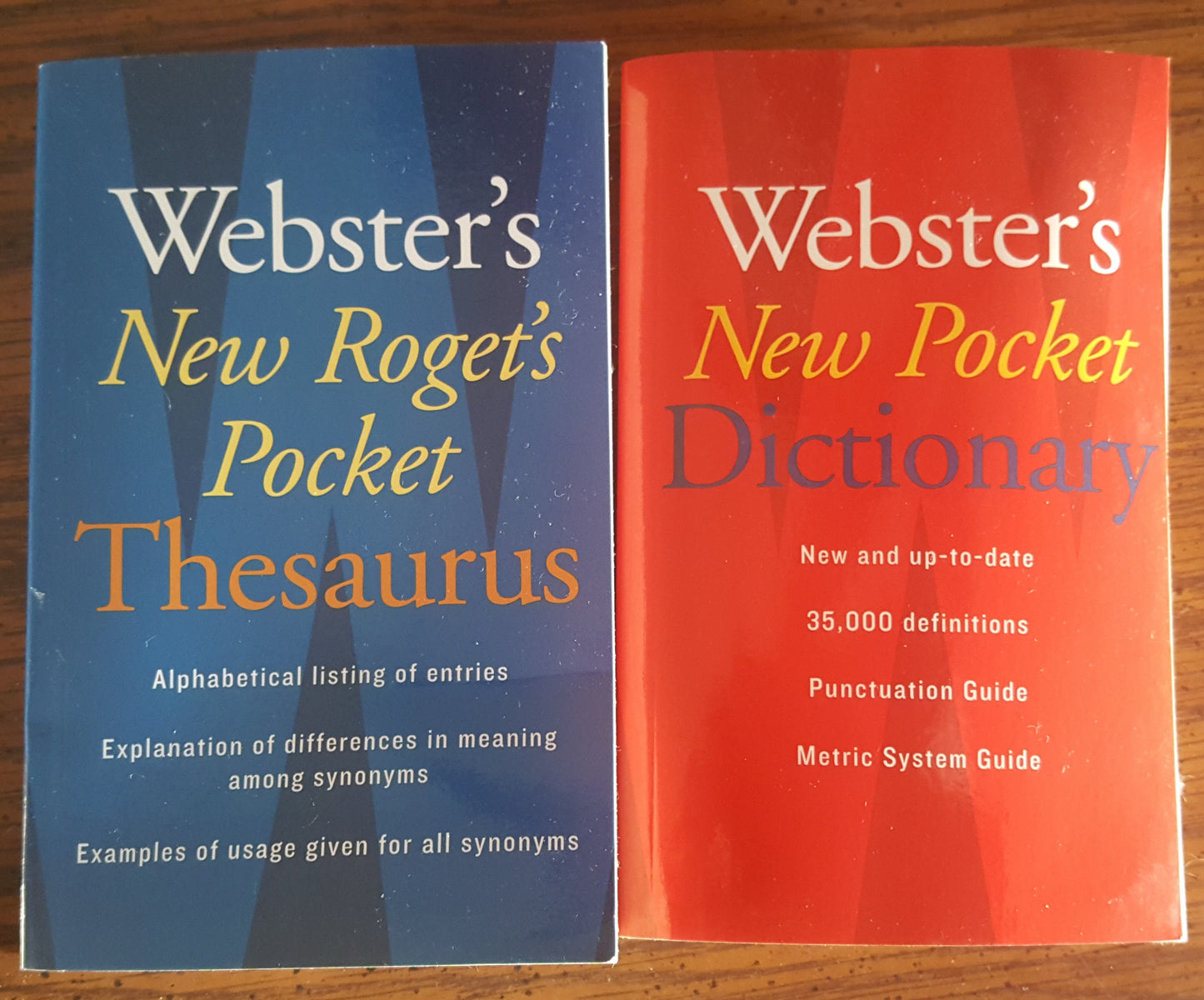 Websters New Pocket Dictionary and Thesaurus 2 book set